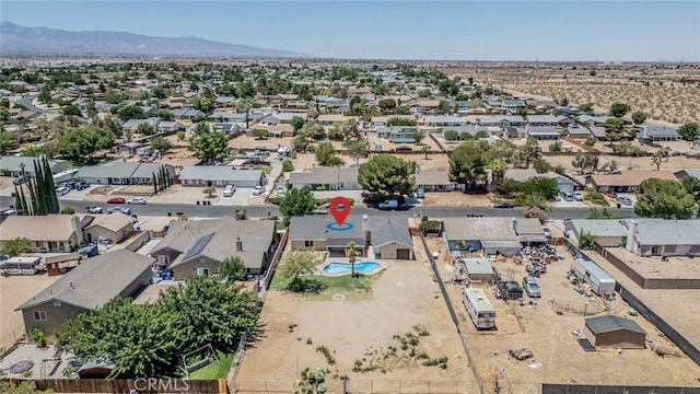 11617 Low Chaparral Dr, Victorville, CA 92392 - aerial perspective of suburban area featuring a mountain backdrop and a pool