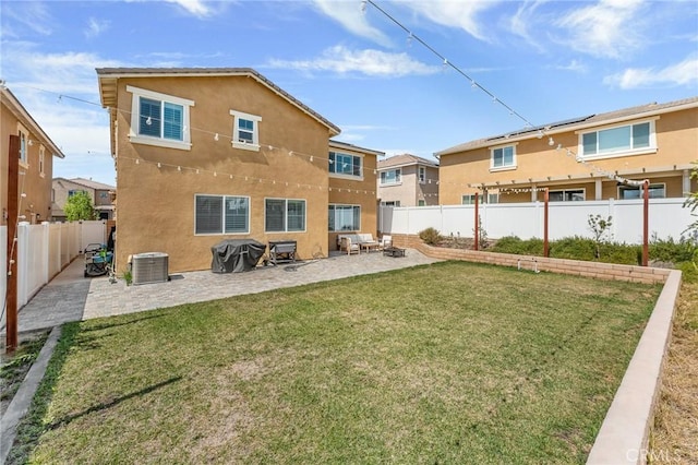 835 Orangedale Ave, Redlands, CA 92374 - back of house featuring a patio area, a fenced backyard, stucco siding, and a residential view