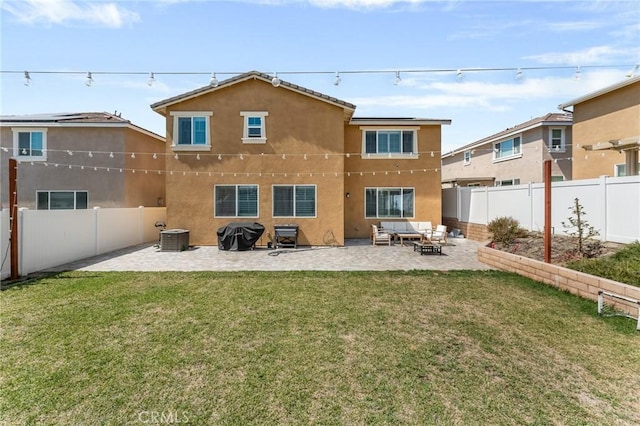 835 Orangedale Ave, Redlands, CA 92374 - rear view of property with a fenced backyard, stucco siding, and a patio