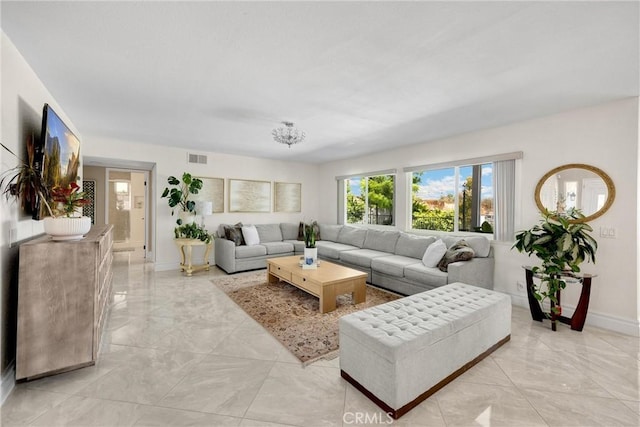 5999 Cedar Mountain Dr, Rancho Cucamonga, CA 91737 - living area with light marble finish floors