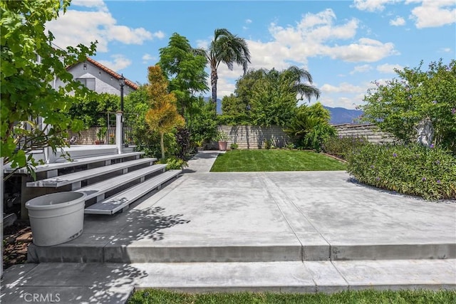 5999 Cedar Mountain Dr, Rancho Cucamonga, CA 91737 - fenced backyard featuring a patio and a mountain view