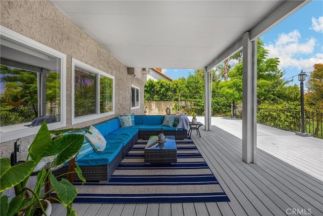 5999 Cedar Mountain Dr, Rancho Cucamonga, CA 91737 - deck featuring an outdoor hangout area