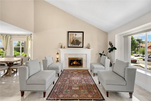 5999 Cedar Mountain Dr, Rancho Cucamonga, CA 91737 - living room with a glass covered fireplace and high vaulted ceiling