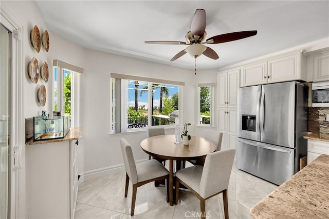 5999 Cedar Mountain Dr, Rancho Cucamonga, CA 91737 - dining area with plenty of natural light and a ceiling fan