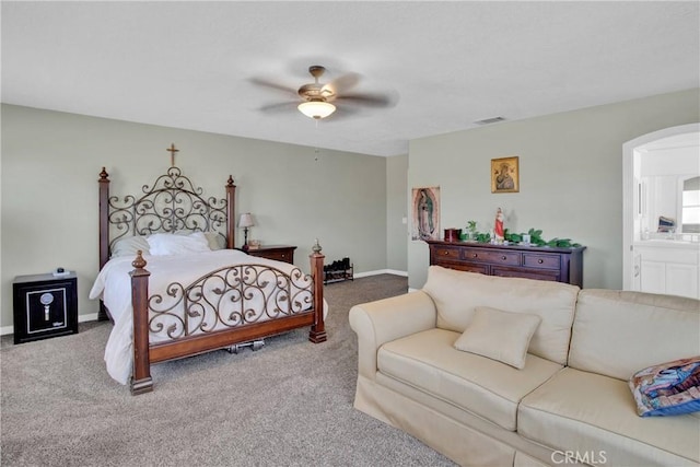 7330 Smoke Tree Rd, Phelan, CA 92371 - carpeted bedroom with ceiling fan and baseboards