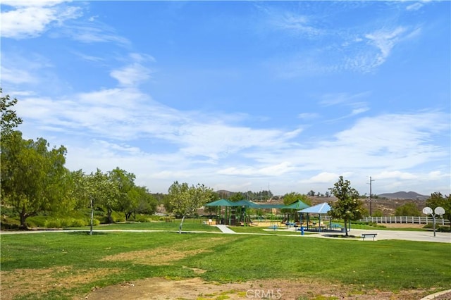 36845 Gemina Ave, Murrieta, CA 92563 - view of property's community featuring a gazebo, a lawn, and a mountain view