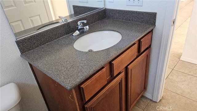 9019 Fremont Ct, Oak Hills, CA 92344 - bathroom featuring vanity and tile patterned floors
