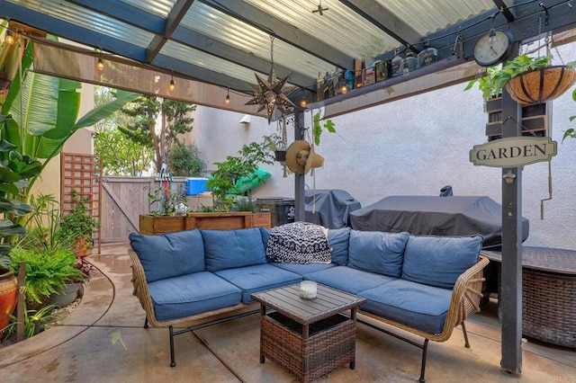 1430 Vallejo Mills St, Chula Vista, CA 91913 - view of patio / terrace featuring outdoor lounge area, a grill, and a pergola