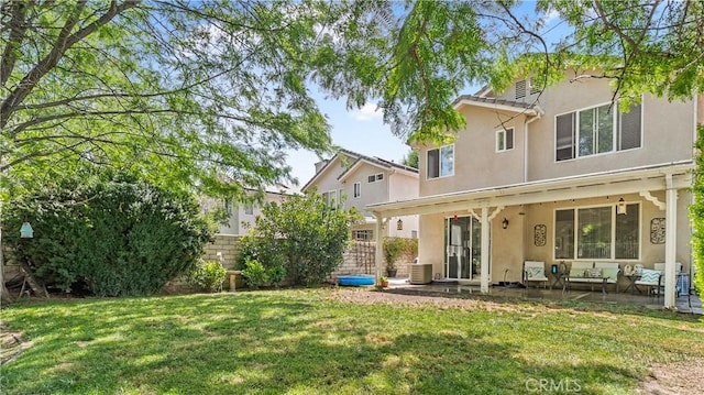 25525 Fitzgerald Ave, Stevenson Ranch, CA 91381 - rear view of house with stucco siding and a patio area