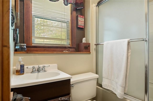 833 Brier Trl, Big Bear Lake, CA 92315 - bathroom featuring vanity and enclosed tub / shower combo