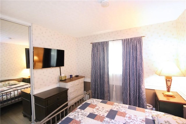 23281 Via Bahia, Mission Viejo, CA 92691 - bedroom with wallpapered walls and wood finished floors
