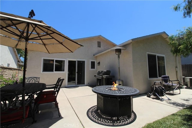 23281 Via Bahia, Mission Viejo, CA 92691 - view of patio / terrace featuring grilling area, an outdoor fire pit, and outdoor dining area