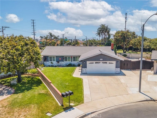 2951 S Plainfield Pl, Ontario, CA 91761 - single story home with stone siding, concrete driveway, and an attached garage