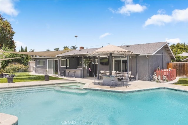 2951 S Plainfield Pl, Ontario, CA 91761 - view of swimming pool featuring a patio area and a pool with connected hot tub
