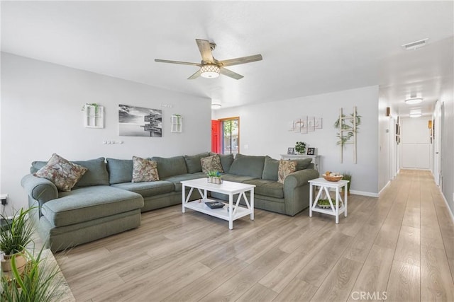 2951 S Plainfield Pl, Ontario, CA 91761 - living area with light wood-type flooring and ceiling fan