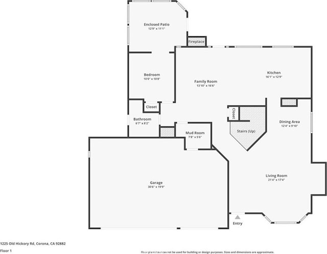 1225 Old Hickory Rd, Corona, CA 92882 - view of home floor plan