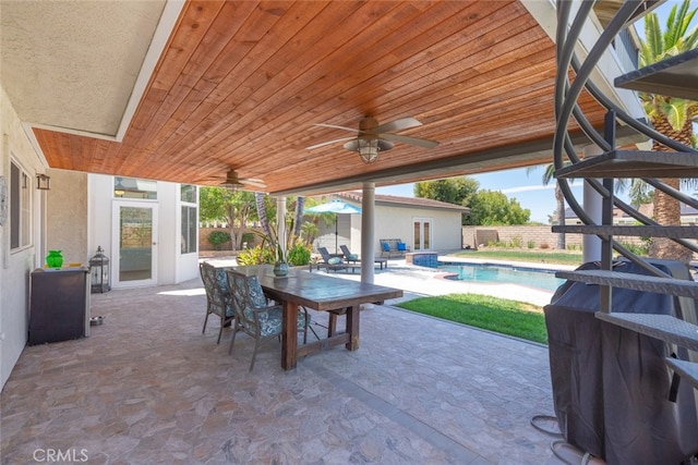 1225 Old Hickory Rd, Corona, CA 92882 - view of patio / terrace with a ceiling fan and outdoor dining space
