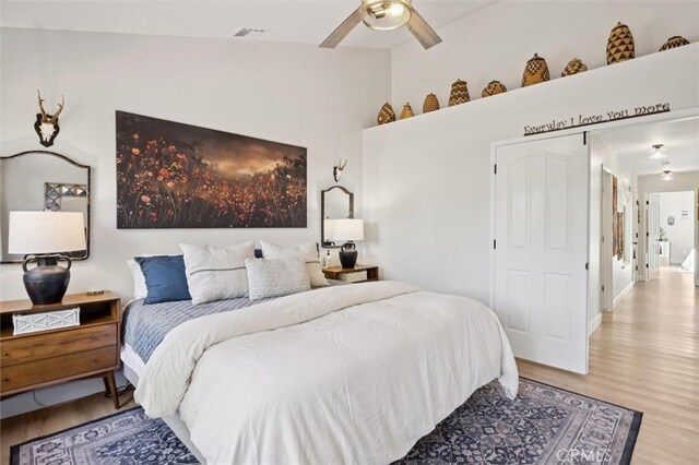 215 Meadowlark Rd, Paso Robles, CA 93446 - bedroom featuring wood finished floors and a ceiling fan