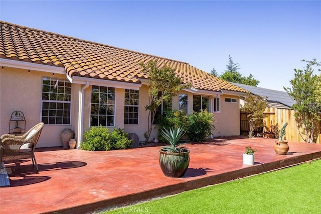 215 Meadowlark Rd, Paso Robles, CA 93446 - rear view of property with stucco siding, a patio area, and a tile roof
