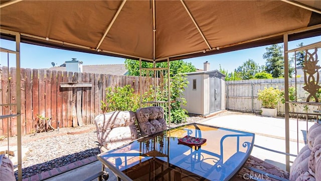 7339 Greenbriar Pl, Rancho Cucamonga, CA 91730 - fenced backyard with a storage unit and a patio