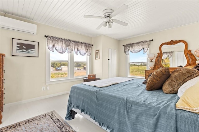 2725 W Sacramento Ave, Chico, CA 95973 - bedroom with an AC wall unit and a ceiling fan