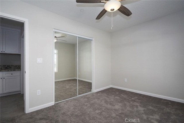 18238 Talisman St, Hesperia, CA 92345 - unfurnished bedroom with carpet flooring, a closet, and ceiling fan