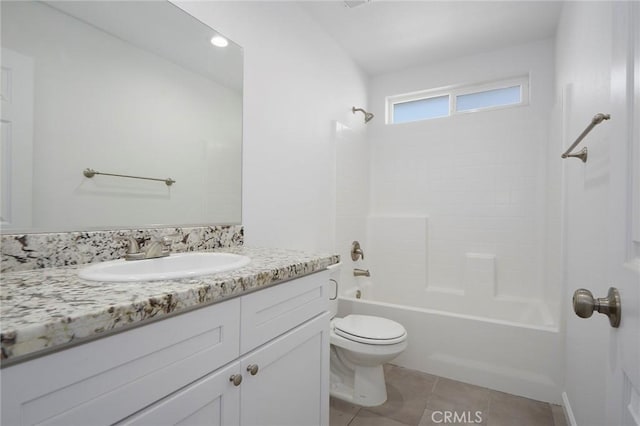 18238 Talisman St, Hesperia, CA 92345 - full bathroom with vanity, bathtub / shower combination, and tile patterned flooring