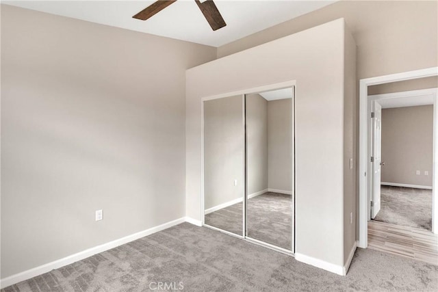 18420 Wisteria St, Hesperia, CA 92345 - unfurnished bedroom featuring carpet, a closet, and ceiling fan