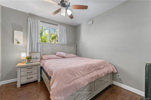 11126 Whitebark Ln, Corona, CA 92883 - bedroom featuring dark wood finished floors and ceiling fan