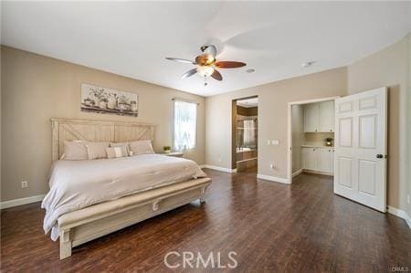 11126 Whitebark Ln, Corona, CA 92883 - bedroom featuring dark wood finished floors and a ceiling fan