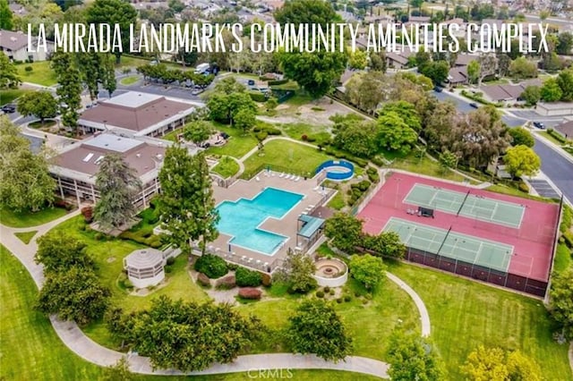 15927 Alta Vista Dr Unit D, La Mirada, CA 90638 - bird's eye view of a pool