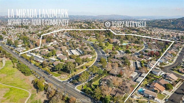 15927 Alta Vista Dr Unit D, La Mirada, CA 90638 - aerial view of property's location with property boundaries highlighted