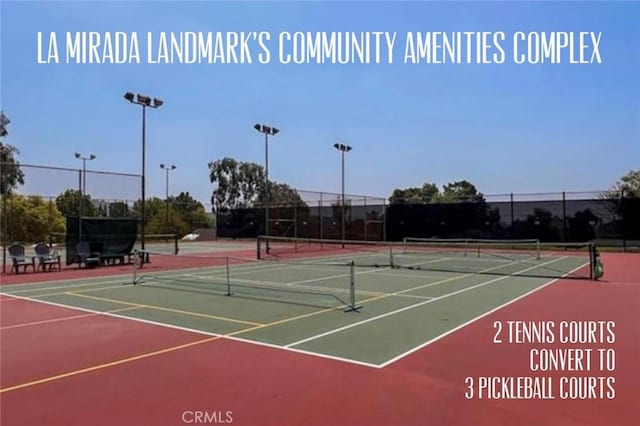 15927 Alta Vista Dr Unit D, La Mirada, CA 90638 - view of tennis court featuring community basketball court