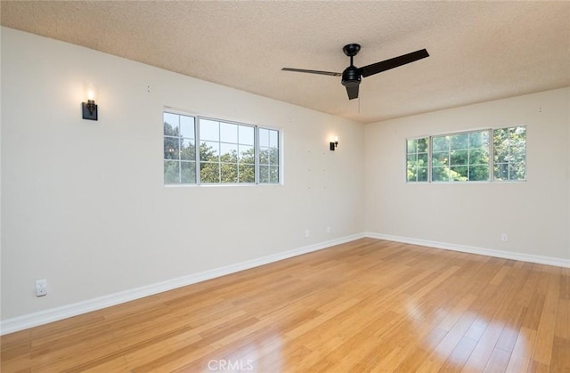 11162 Barman Ave, Culver City, CA 90230 - empty room with light wood-style floors, healthy amount of natural light, a textured ceiling, and ceiling fan