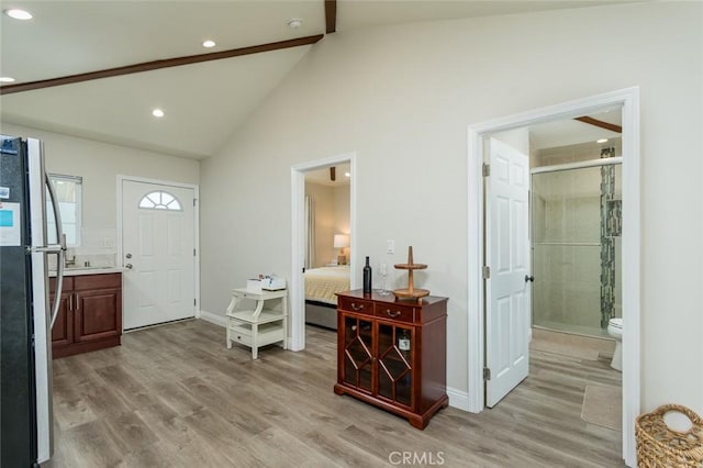 11162 Barman Ave, Culver City, CA 90230 - foyer with light wood-type flooring and recessed lighting