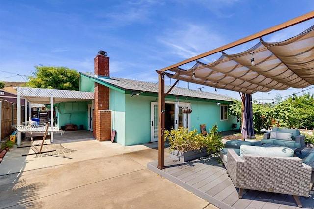 12538 Buckskin Trl, Poway, CA 92064 - view of patio / terrace with an outdoor living space and a pergola