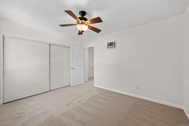 3423 Del Este Way, Oceanside, CA 92056 - unfurnished bedroom featuring carpet flooring, a closet, and ceiling fan