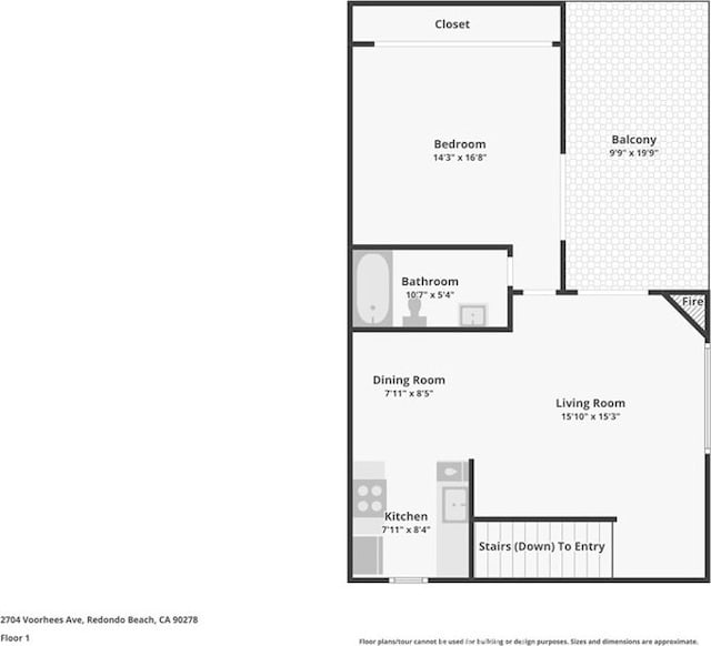 2704 Voorhees Ave Unit 4, Redondo Beach, CA 90278 - view of floor plan / room layout