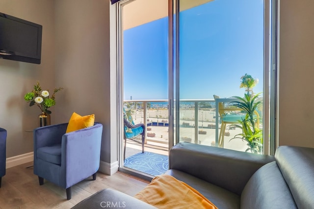 488 E Ocean Blvd Unit 502, Long Beach, CA 90802 - living area with light wood finished floors and baseboards