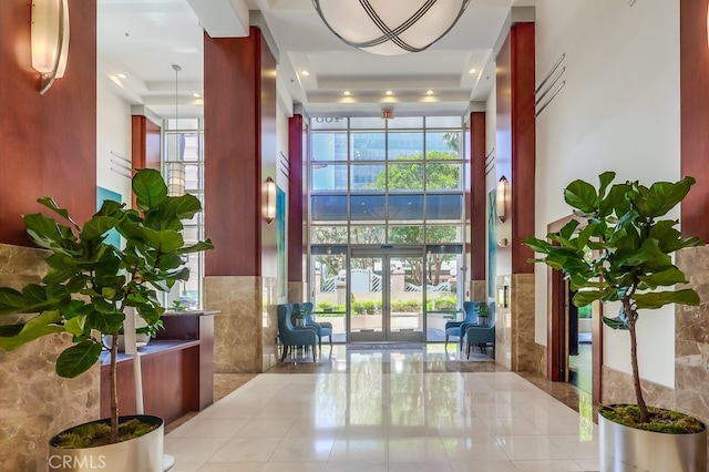 488 E Ocean Blvd Unit 502, Long Beach, CA 90802 - community lobby featuring a high ceiling and expansive windows