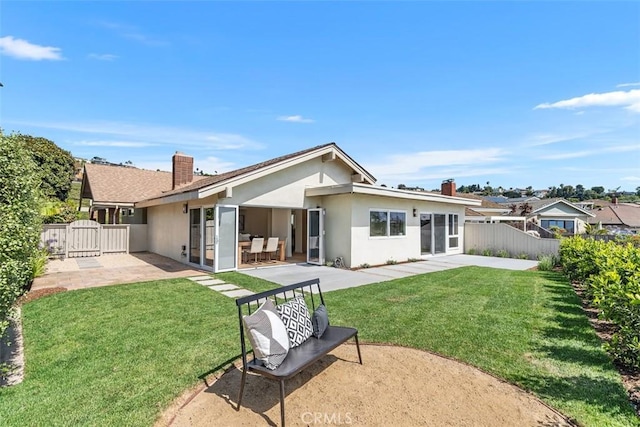 317 Calle Familia, San Clemente, CA 92672 - rear view of property featuring a patio area, a chimney, and stucco siding