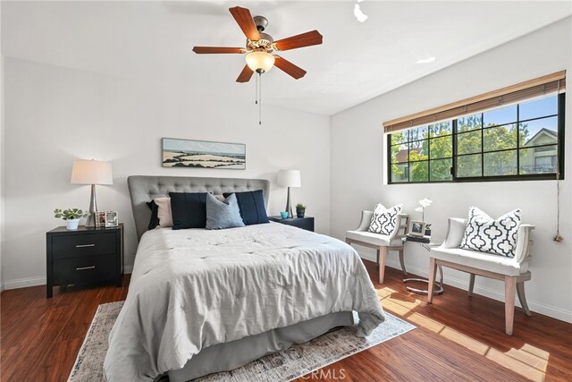 1737 Peyton Ave Unit E, Burbank, CA 91504 - bedroom with wood finished floors and a ceiling fan