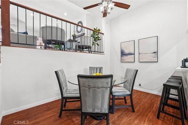 1737 Peyton Ave Unit E, Burbank, CA 91504 - dining area with ceiling fan and wood finished floors