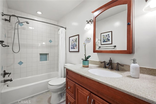 1737 Peyton Ave Unit E, Burbank, CA 91504 - full bathroom with vanity, shower / bath combination with curtain, and tile patterned floors