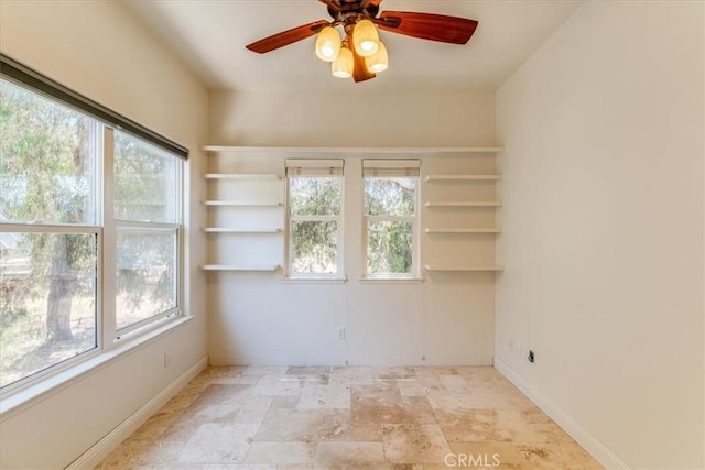 558 Adina Way, Nipomo, CA 93444 - empty room featuring plenty of natural light, ceiling fan, and light stone finish floors