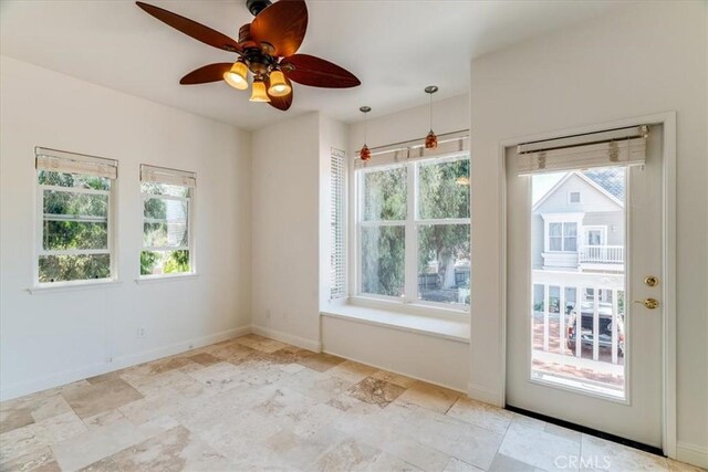 558 Adina Way, Nipomo, CA 93444 - spare room with ceiling fan and stone finish flooring