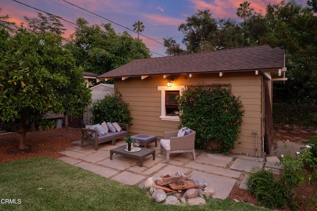 1036 N Chester Ave, Pasadena, CA 91104 - view of patio / terrace with outdoor lounge area and an outdoor structure