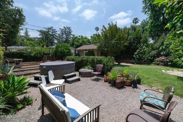 1036 N Chester Ave, Pasadena, CA 91104 - view of patio / terrace with a hot tub
