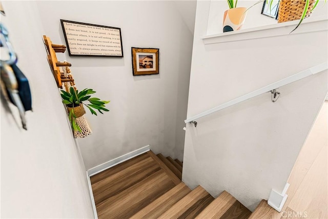 1206 W Cara Dr, Anaheim, CA 92805 - staircase featuring baseboards and wood finished floors