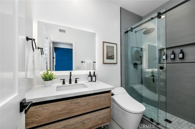308 Via El Patio, San Clemente, CA 92673 - bathroom with vanity and a shower stall